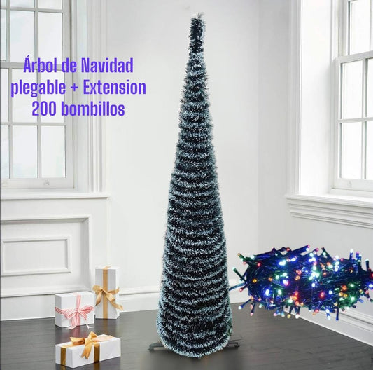Arbol De Navidad Plegable Luces 1.5mtros