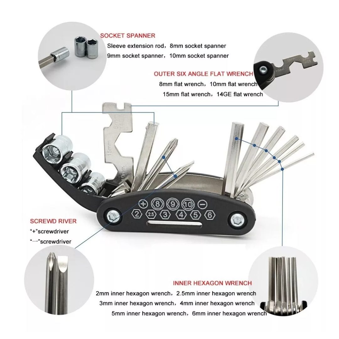 Kit Herramienta Bicicleta Con Kit De Des