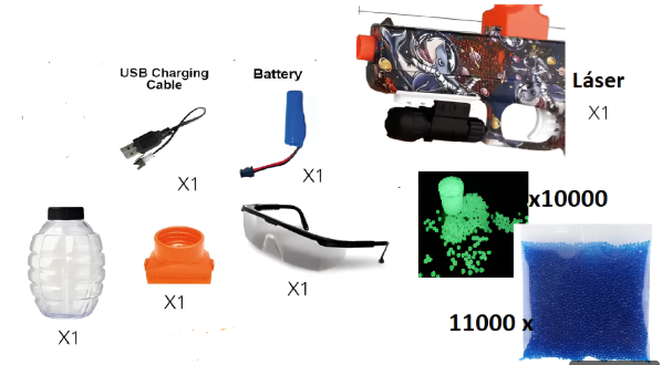 Pistola Hidrogel Corta Láser+11000 Bolas