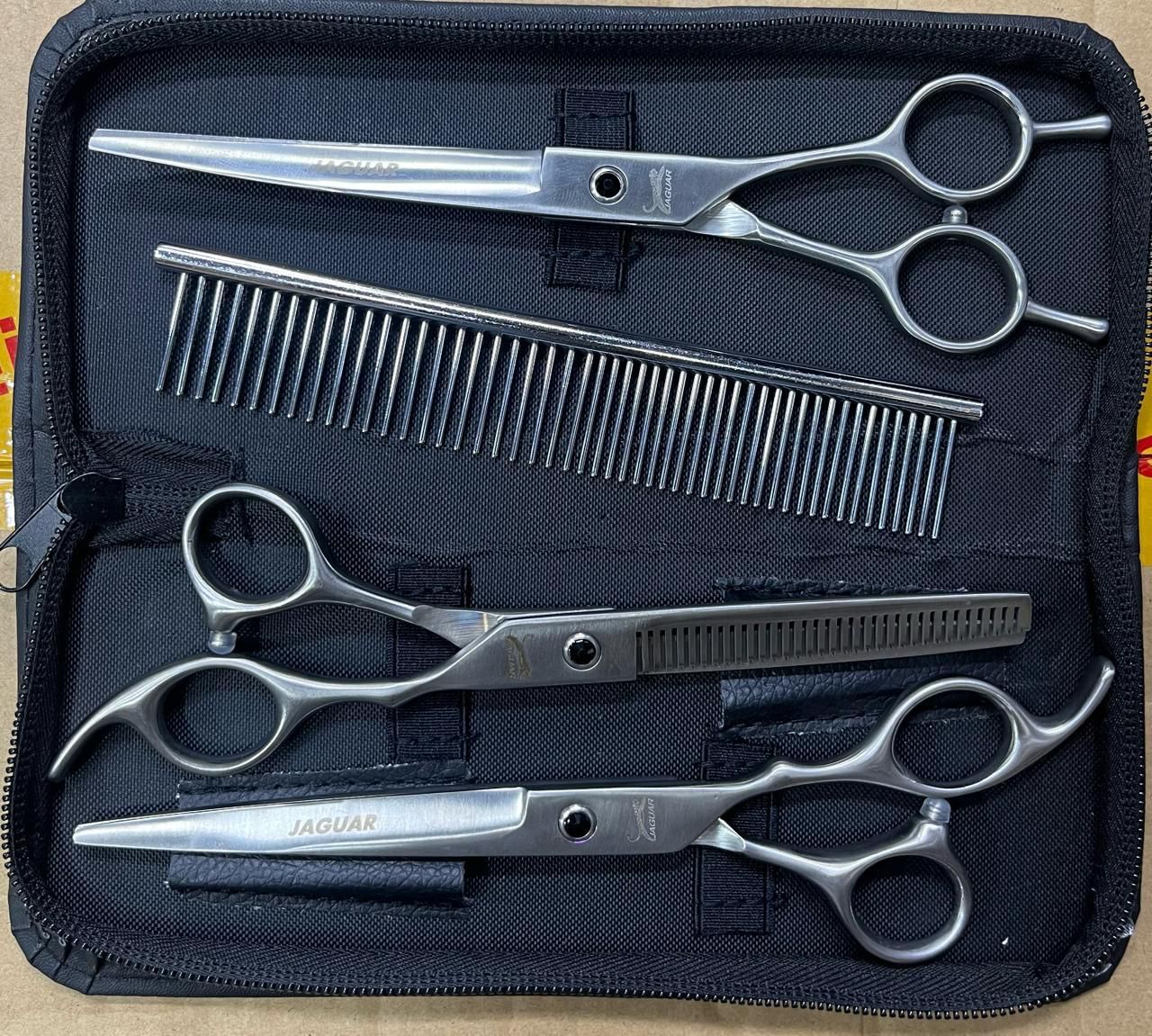 KIT TIJERAS X 3 MAS PEINE PARA MASCOTAS