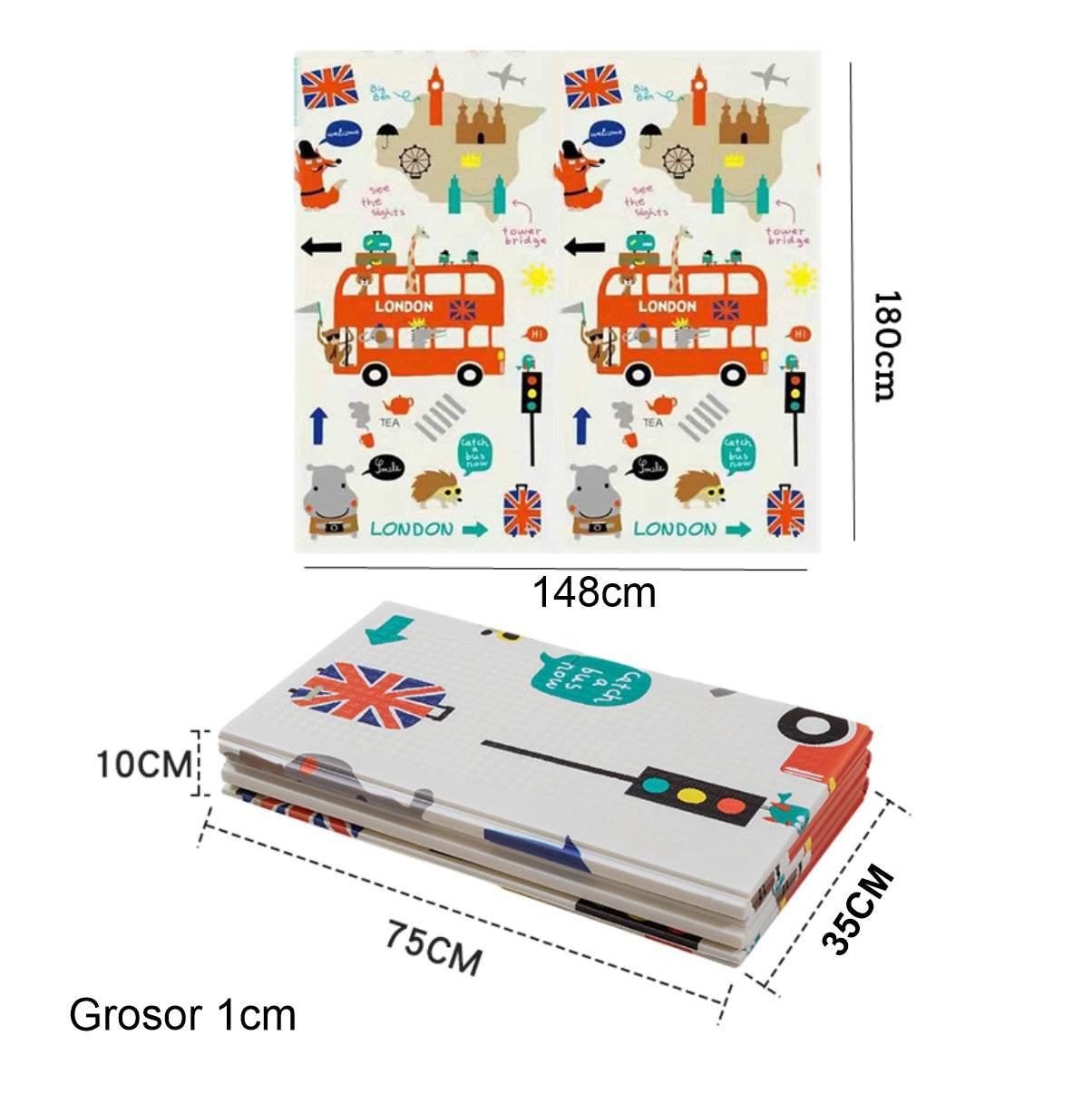 Tapete Antigolpe Plegable Doble faz Bebe