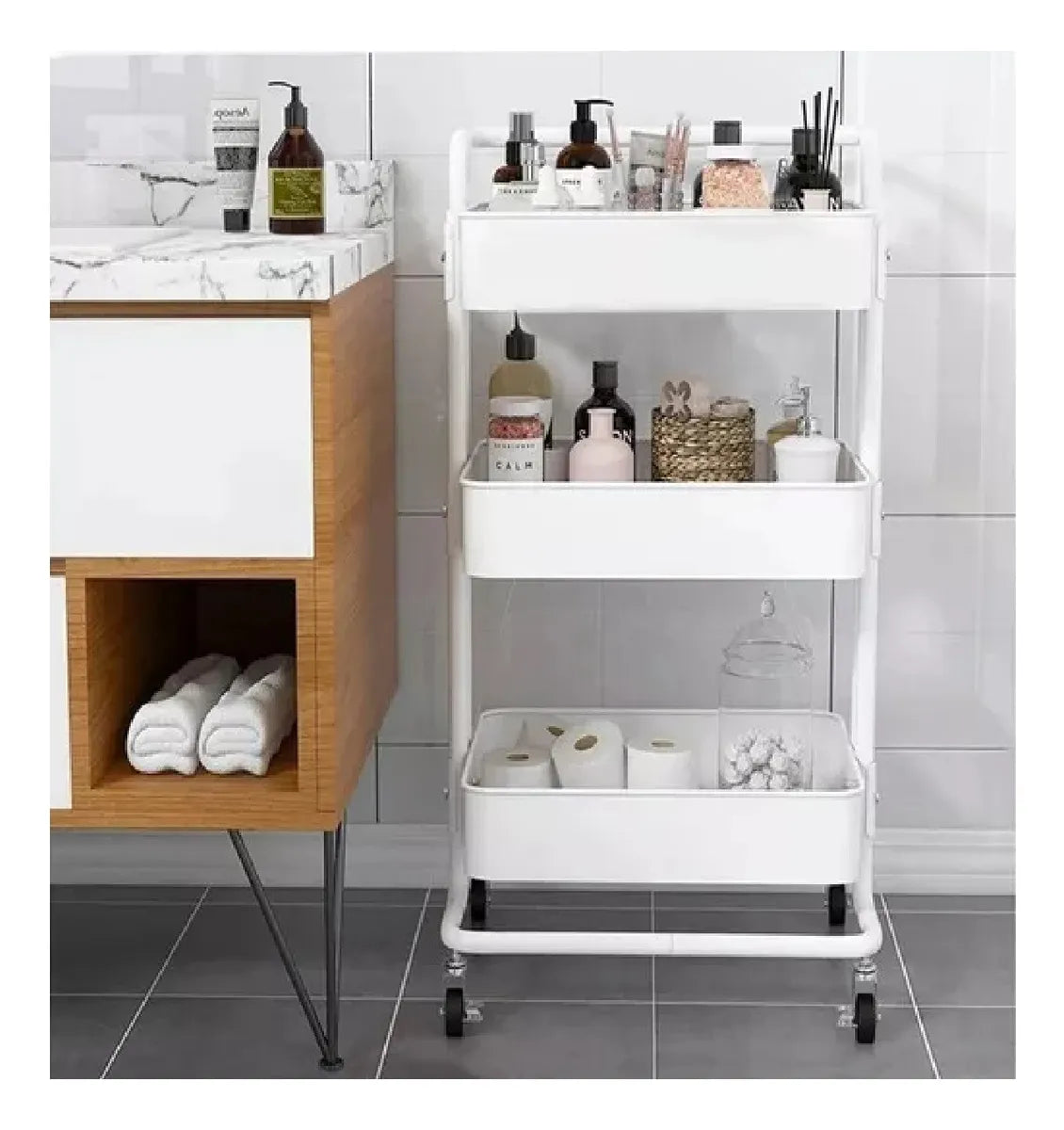 CARRITO ORGANIZADOR 3 NIVELES METALICO